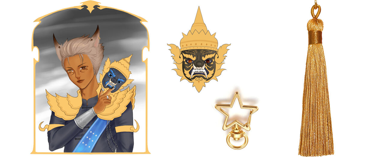 gold foil tassel charm design for charity fundraiser (2022)